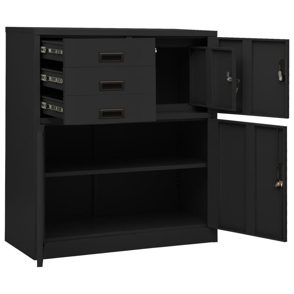 vidaXL Office Cabinet Anthracite 90x40x102 cm Steel