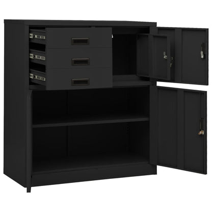 vidaXL Office Cabinet Anthracite 90x40x102 cm Steel