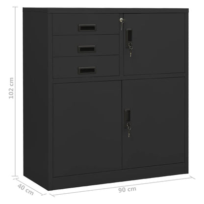 vidaXL Office Cabinet Anthracite 90x40x102 cm Steel