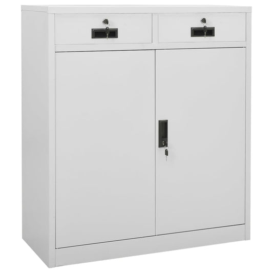 vidaXL Office Cabinet | Light Grey | Steel | Large | Height-Adjustable Shelves