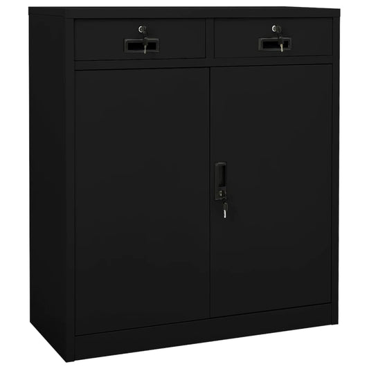 vidaXL Office Cabinet | Black | Steel | Medium | Height-Adjustable Shelves
