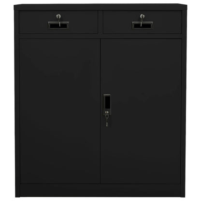 vidaXL Office Cabinet | Black | Steel | Medium | Height-Adjustable Shelves