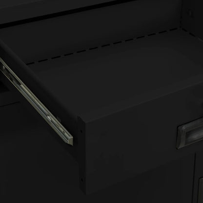 vidaXL Office Cabinet | Black | Steel | Medium | Height-Adjustable Shelves