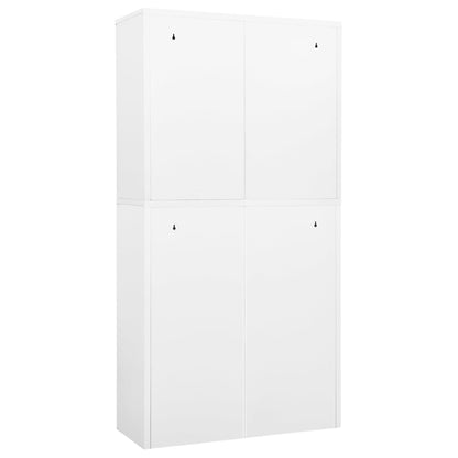 vidaXL Office Cabinet | White | Steel | Large | Height-Adjustable Shelves