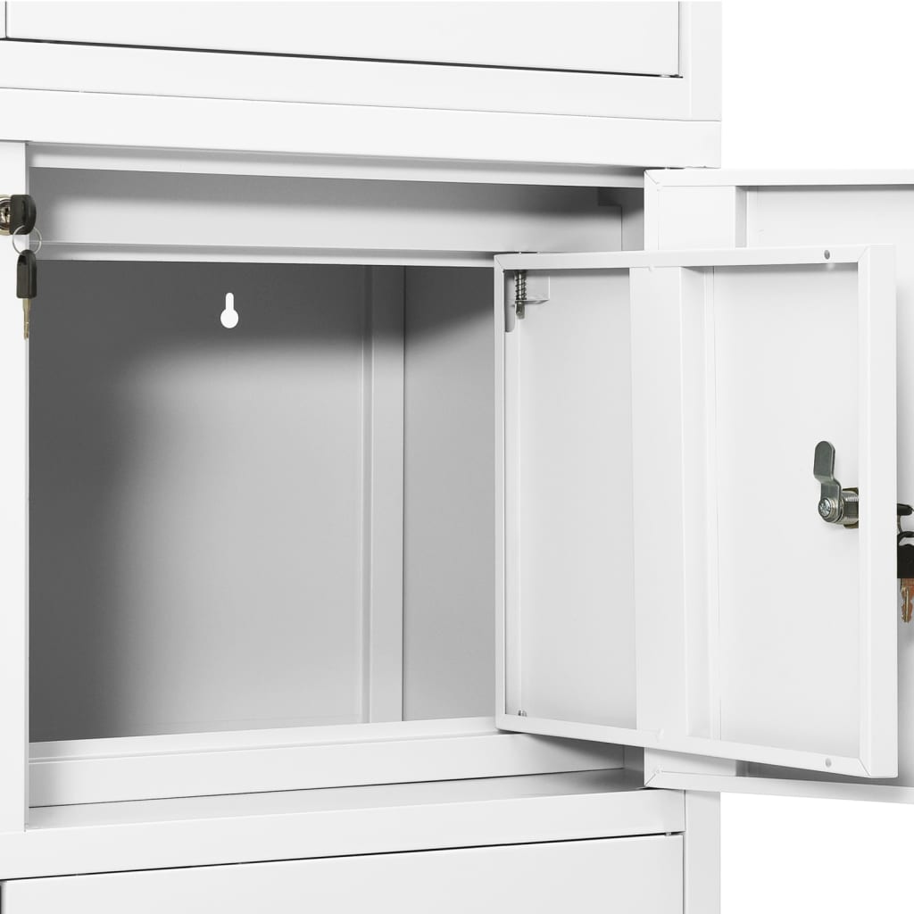 vidaXL Office Cabinet | White | Steel | Large | Height-Adjustable Shelves