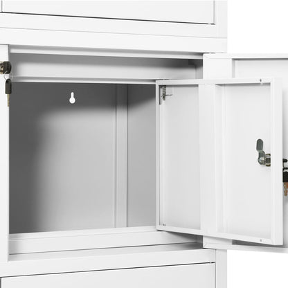vidaXL Office Cabinet | White | Steel | Large | Height-Adjustable Shelves