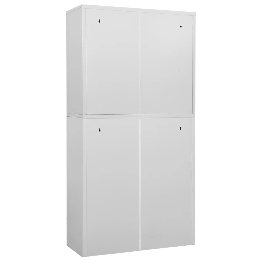 vidaXL Office Cabinet | Light Grey | Steel | Large | Smooth-Closing