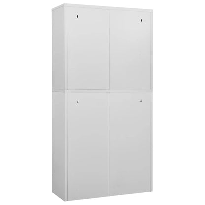 vidaXL Office Cabinet | Light Grey | Steel | Large | Smooth-Closing