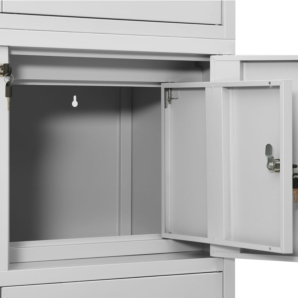 vidaXL Office Cabinet | Light Grey | Steel | Large | Smooth-Closing