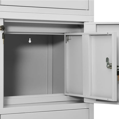 vidaXL Office Cabinet | Light Grey | Steel | Large | Smooth-Closing