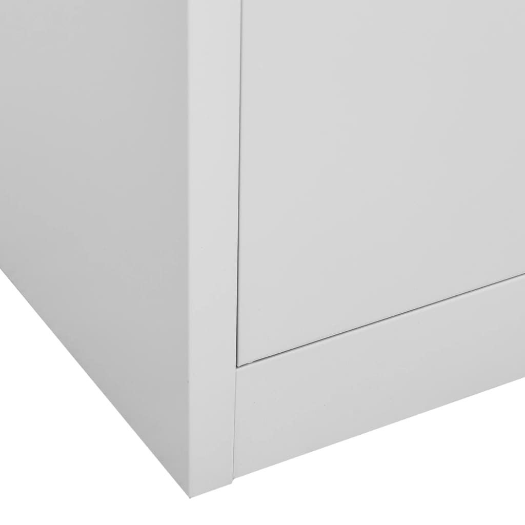 vidaXL Office Cabinet | Light Grey | Steel | Large | Smooth-Closing