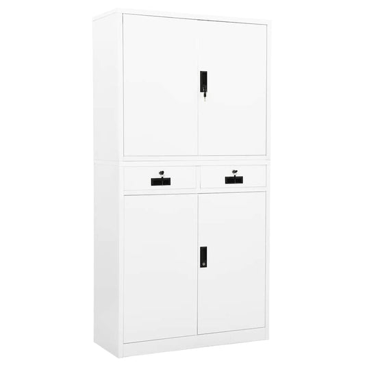 vidaXL Office Cabinet White 90x40x180 cm Steel