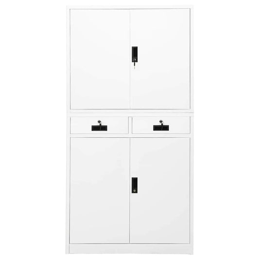vidaXL Office Cabinet White 90x40x180 cm Steel