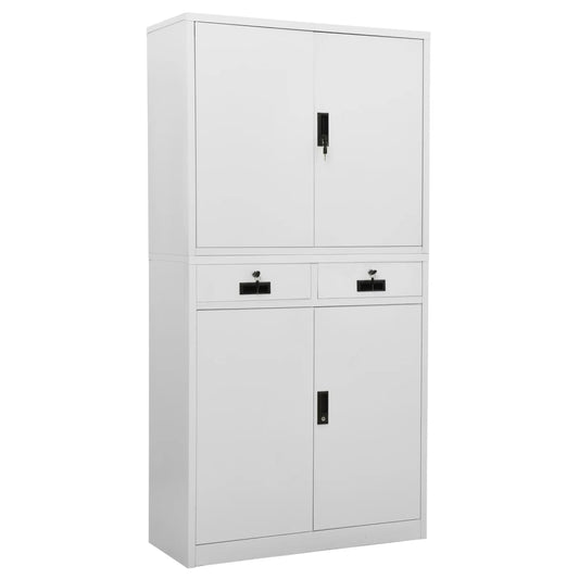 vidaXL Office Cabinet Light Grey 90x40x180 cm Steel