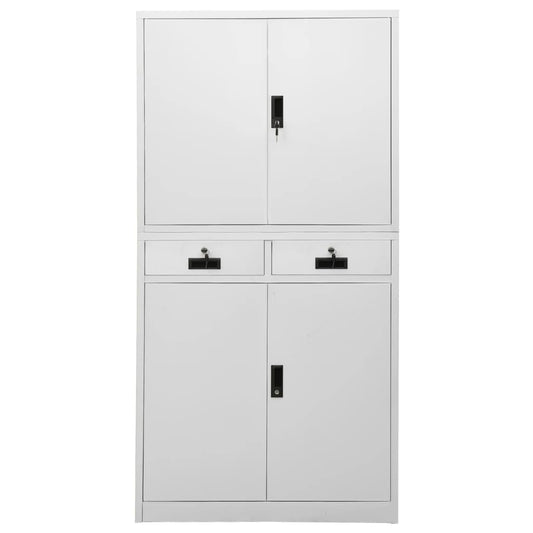 vidaXL Office Cabinet Light Grey 90x40x180 cm Steel