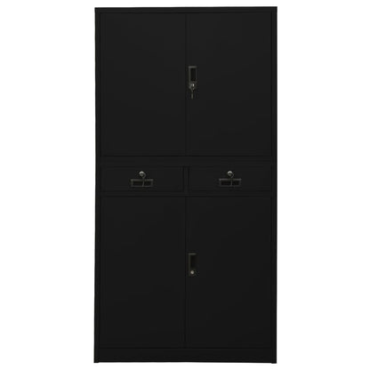 vidaXL Office Cabinet Black 90x40x180 cm Steel