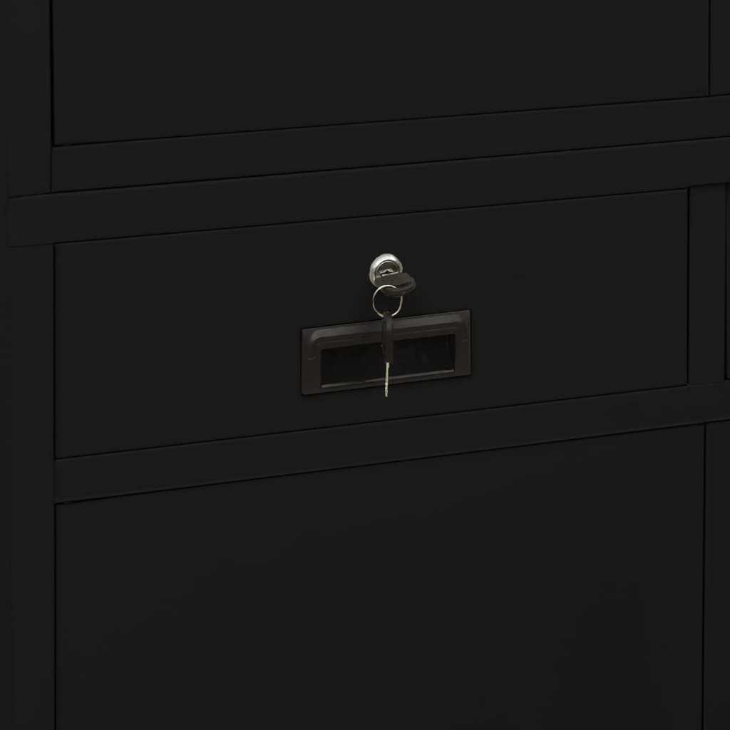 vidaXL Office Cabinet Black 90x40x180 cm Steel