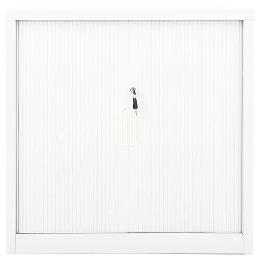 vidaXL Sliding Door Cabinet | White | Steel | Medium | Sliding Door Cabinet