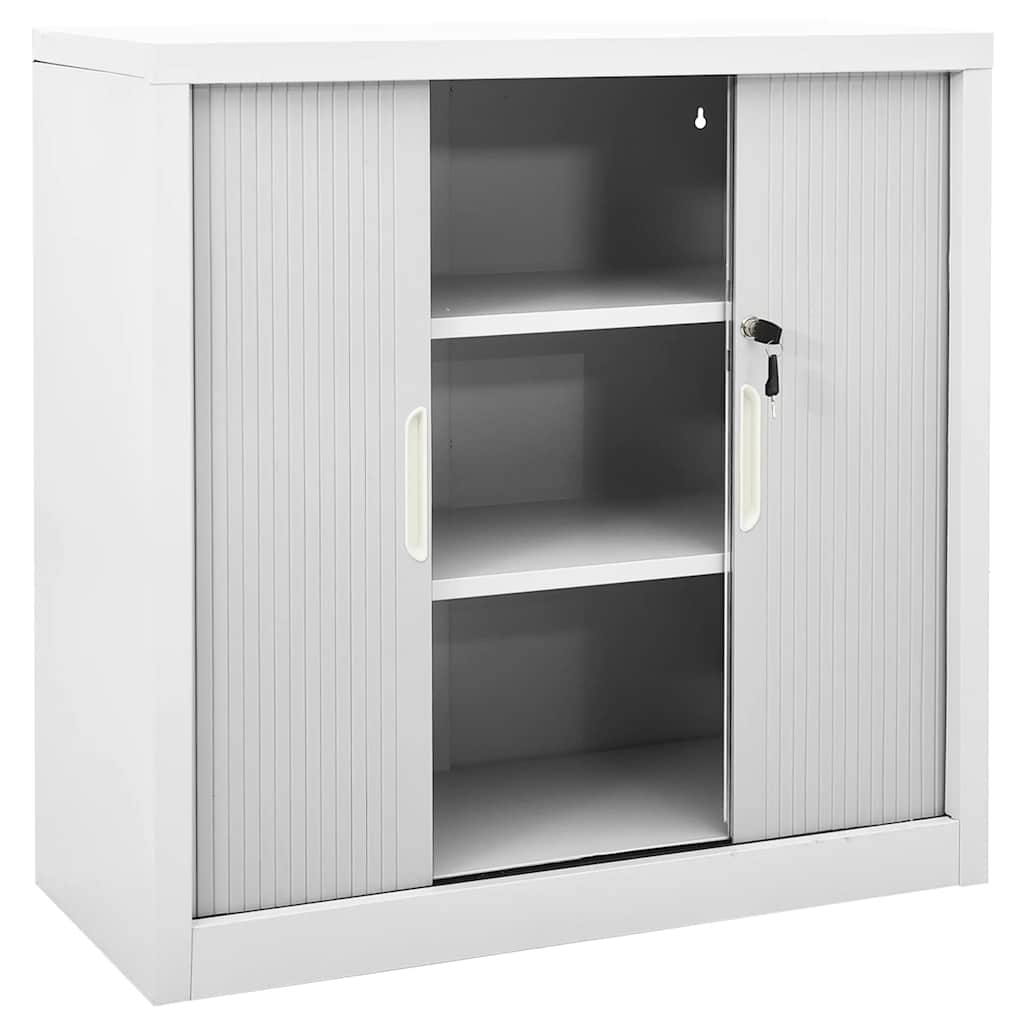vidaXL Grey Sliding Door Cabinet | Steel | Medium