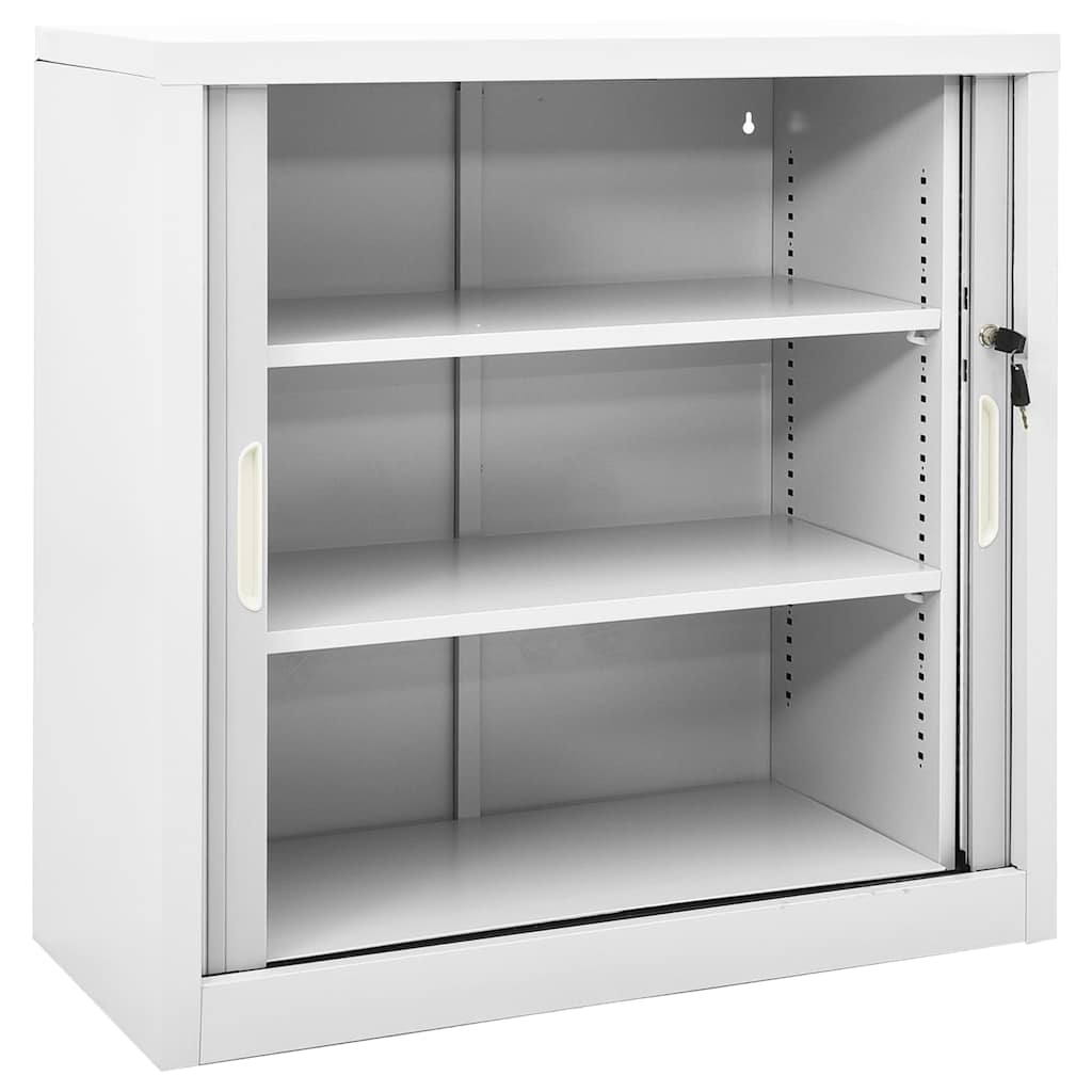 vidaXL Grey Sliding Door Cabinet | Steel | Medium