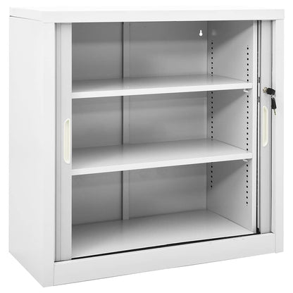 vidaXL Grey Sliding Door Cabinet | Steel | Medium