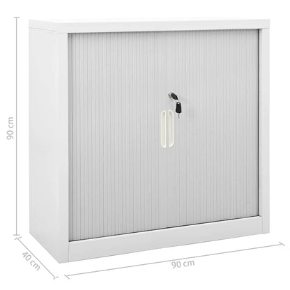 vidaXL Grey Sliding Door Cabinet | Steel | Medium