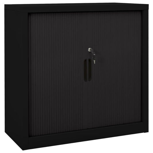 vidaXL Sliding Door Cabinet | Black | Steel | Compact | Adjustable Shelves