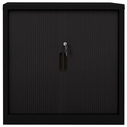 vidaXL Sliding Door Cabinet Black 90x40x90 cm Steel
