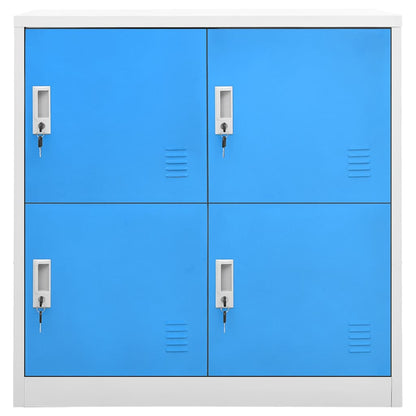 vidaXL Locker Cabinet Light Grey and Blue 90x45x92.5 cm Steel