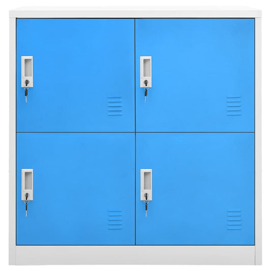 vidaXL Locker Cabinet Light Grey and Blue 90x45x92.5 cm Steel