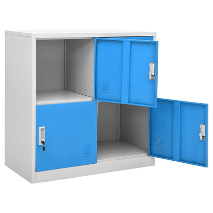 vidaXL Locker Cabinet Light Grey and Blue 90x45x92.5 cm Steel