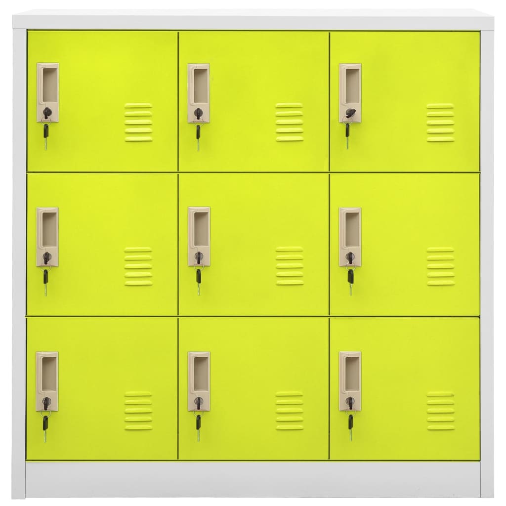 vidaXL Locker Cabinet Light Grey and Green 90x45x92.5 cm Steel