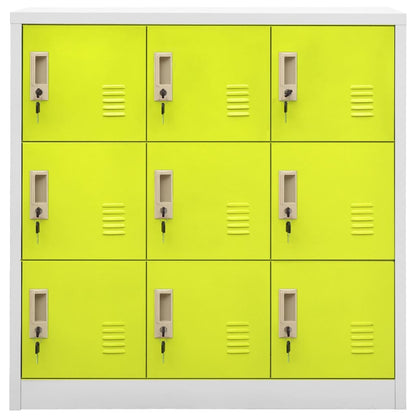 vidaXL Locker Cabinet Light Grey and Green 90x45x92.5 cm Steel