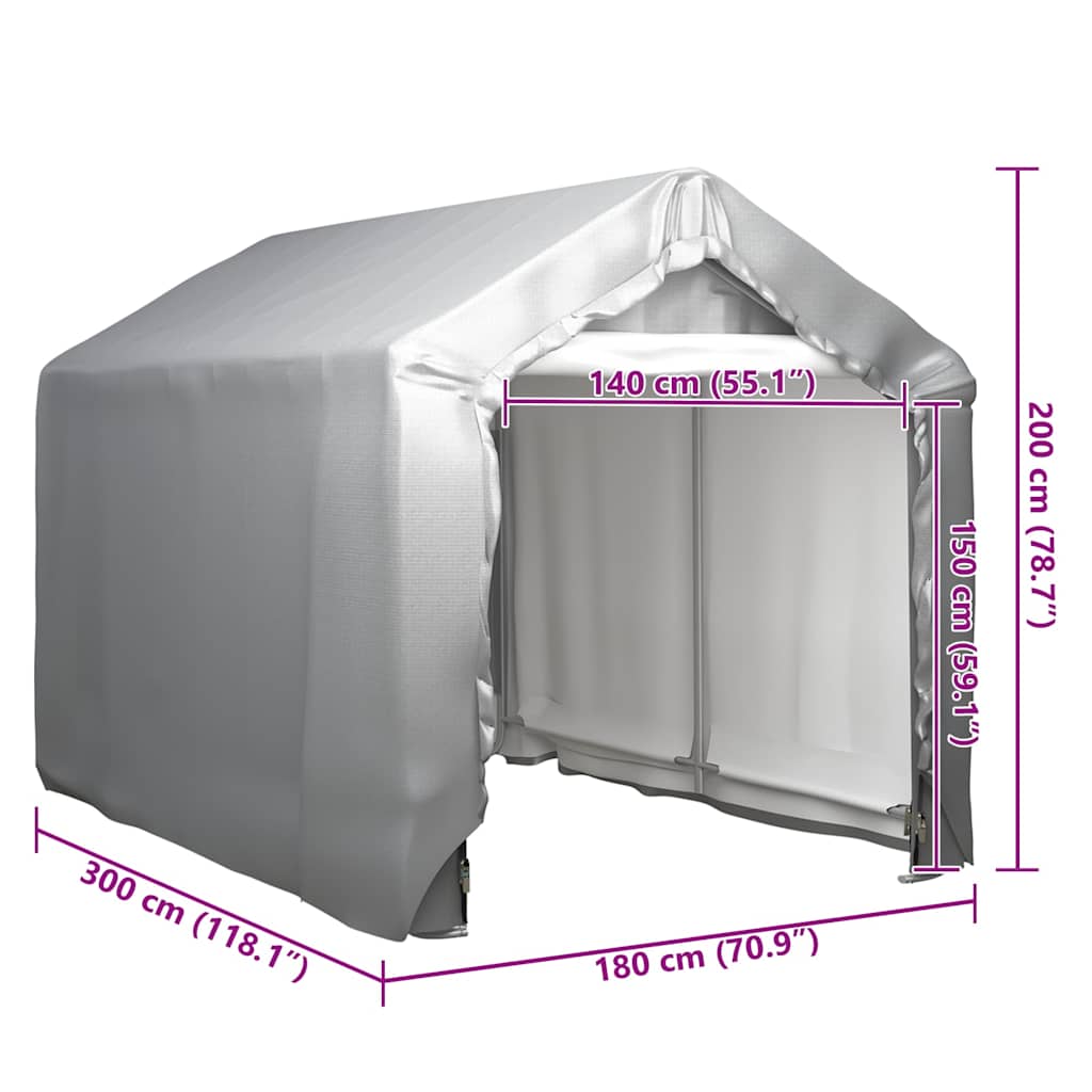 vidaXL Storage Tent 180x300 cm Steel Grey