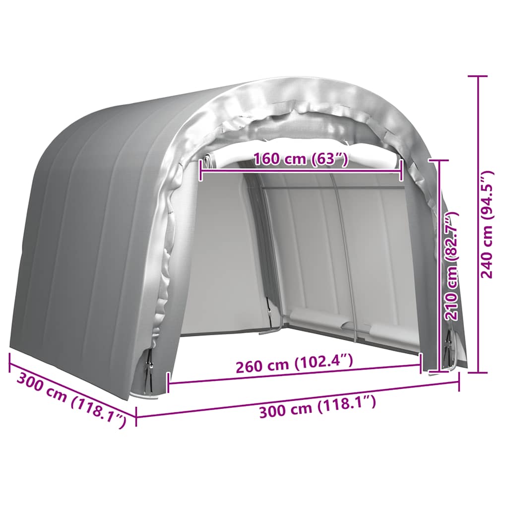 vidaXL Storage Tent 300x300 cm Steel Grey