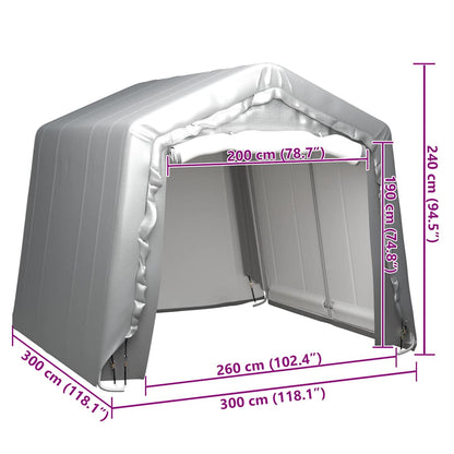 vidaXL Storage Tent 300x300 cm Steel Grey