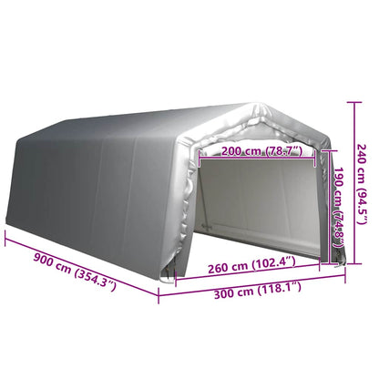 vidaXL Storage Tent 300x900 cm Steel Grey