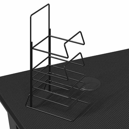vidaXL Gaming Desk with Y Shape Legs Black 90x60x75 cm