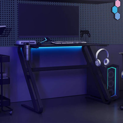 vidaXL Gaming Desk with ZZ Shape Legs Black 110x60x75 cm