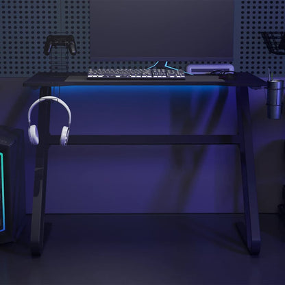 vidaXL Gaming Desk with ZZ Shape Legs Black 110x60x75 cm