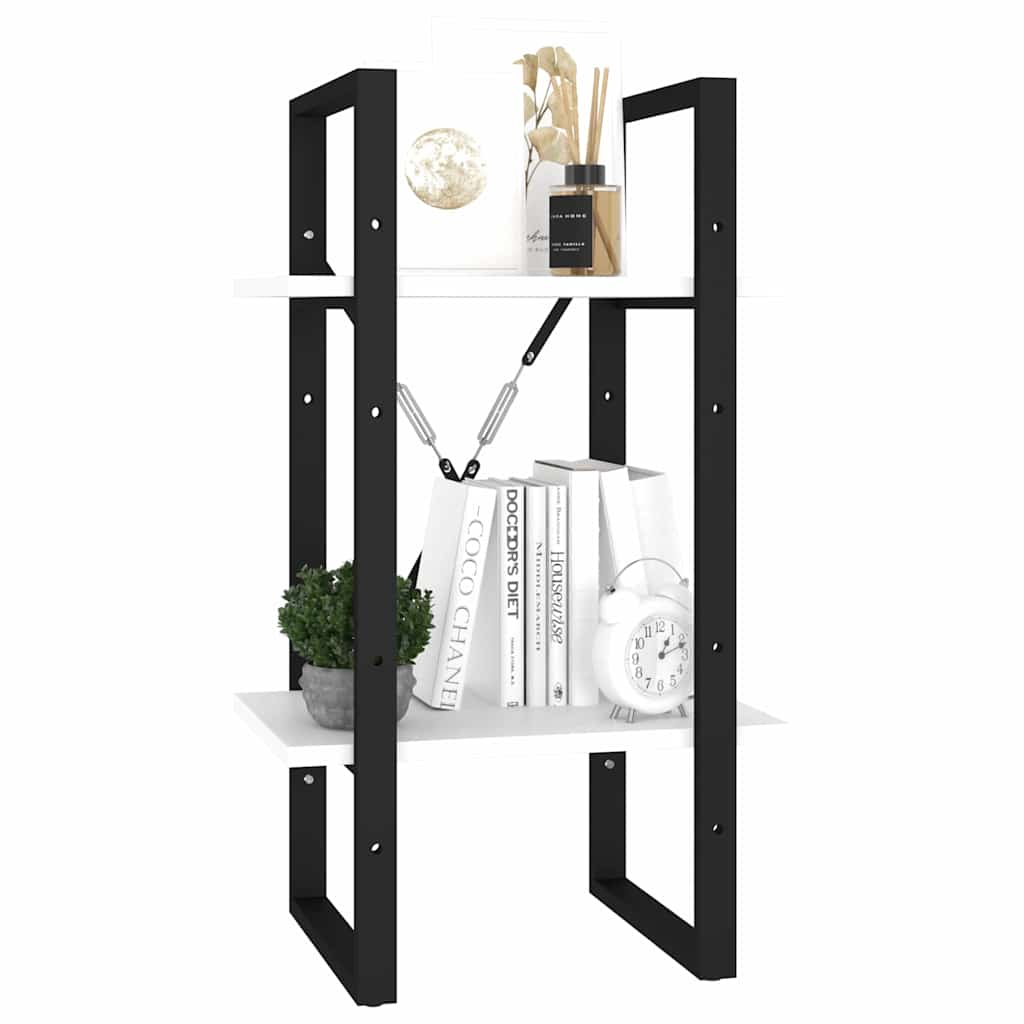 806407 vidaXL 2-Tier Book Cabinet White 40x30x70 cm Engineered Wood