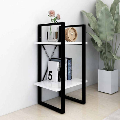 806407 vidaXL 2-Tier Book Cabinet White 40x30x70 cm Engineered Wood