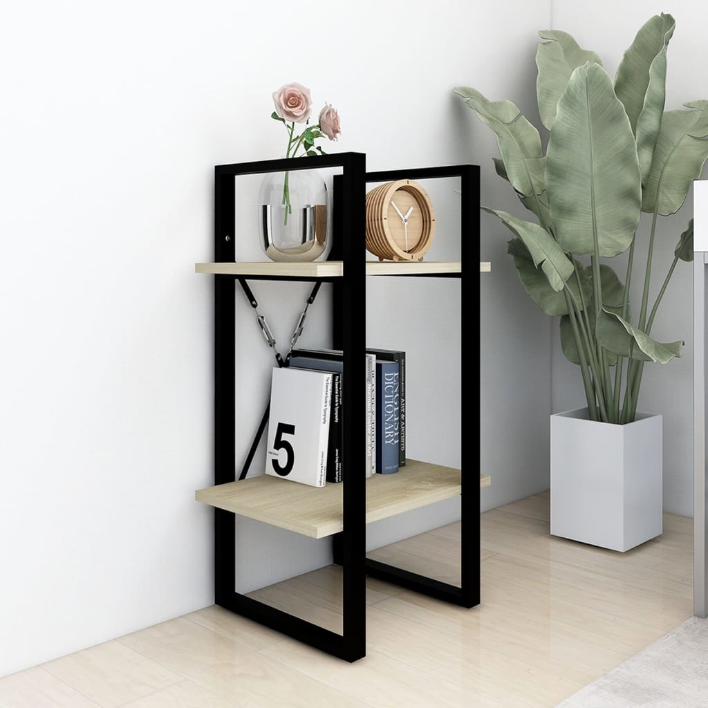 vidaXL 2-Tier Book Cabinet Sonoma Oak 40x30x70 cm Engineered Wood