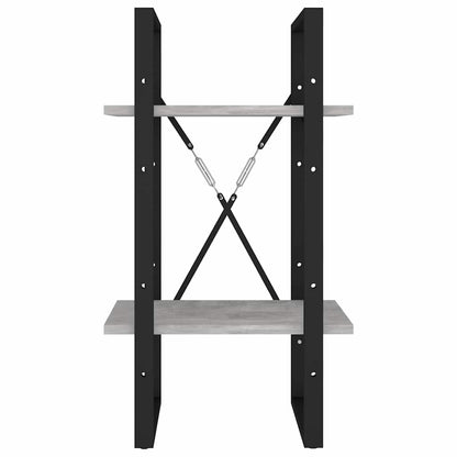 806411 vidaXL 2-Tier Book Cabinet Concrete Grey 40x30x70 cm Engineered Wood