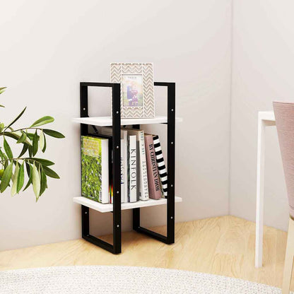 806413 vidaXL 2-Tier Book Cabinet White 40x30x70 cm Solid Wood Pine