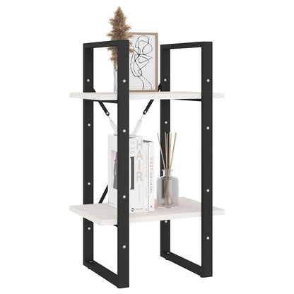 806413 vidaXL 2-Tier Book Cabinet White 40x30x70 cm Solid Wood Pine