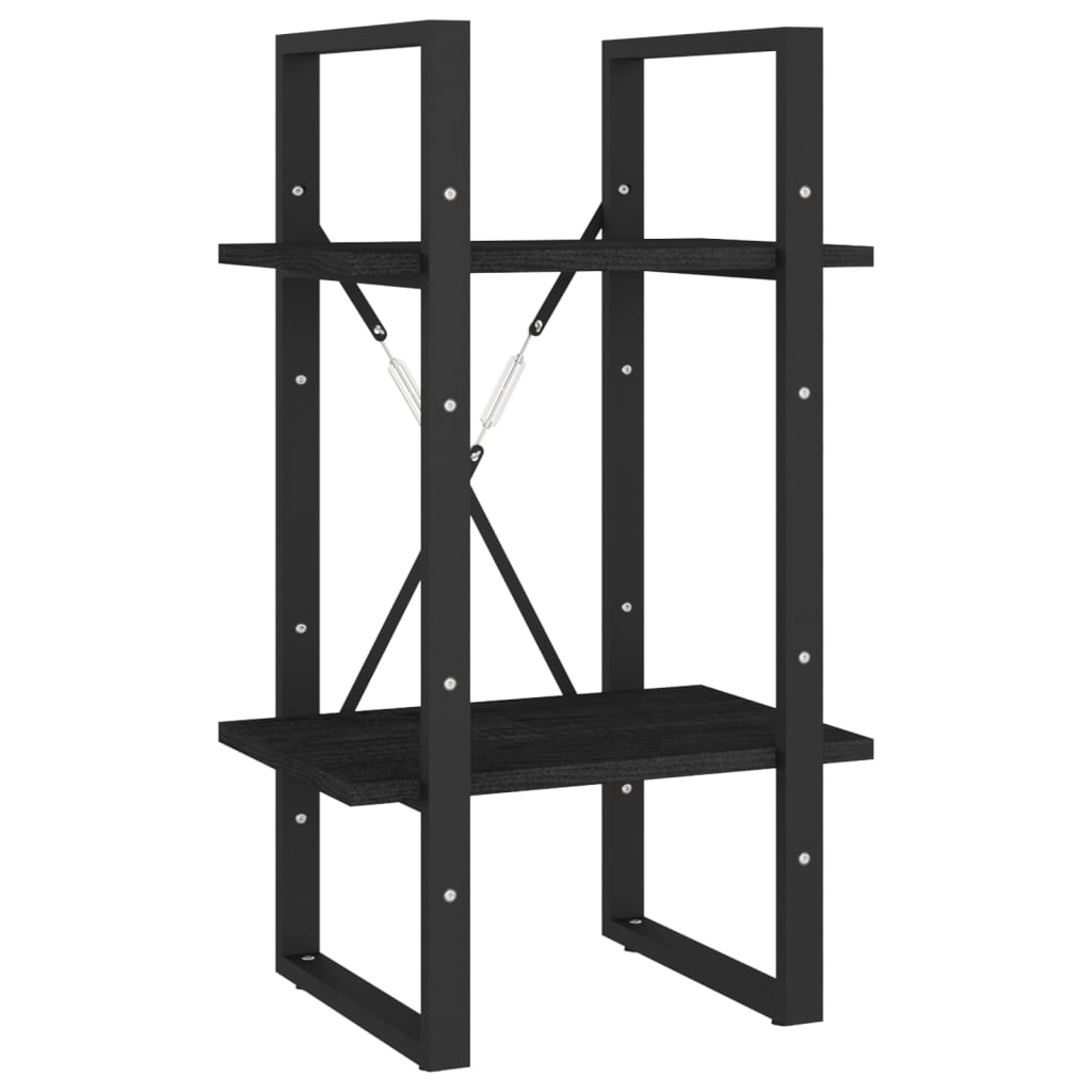 vidaXL Book Cabinet | Black | Solid pine wood, metal | Small | Book Cabinet