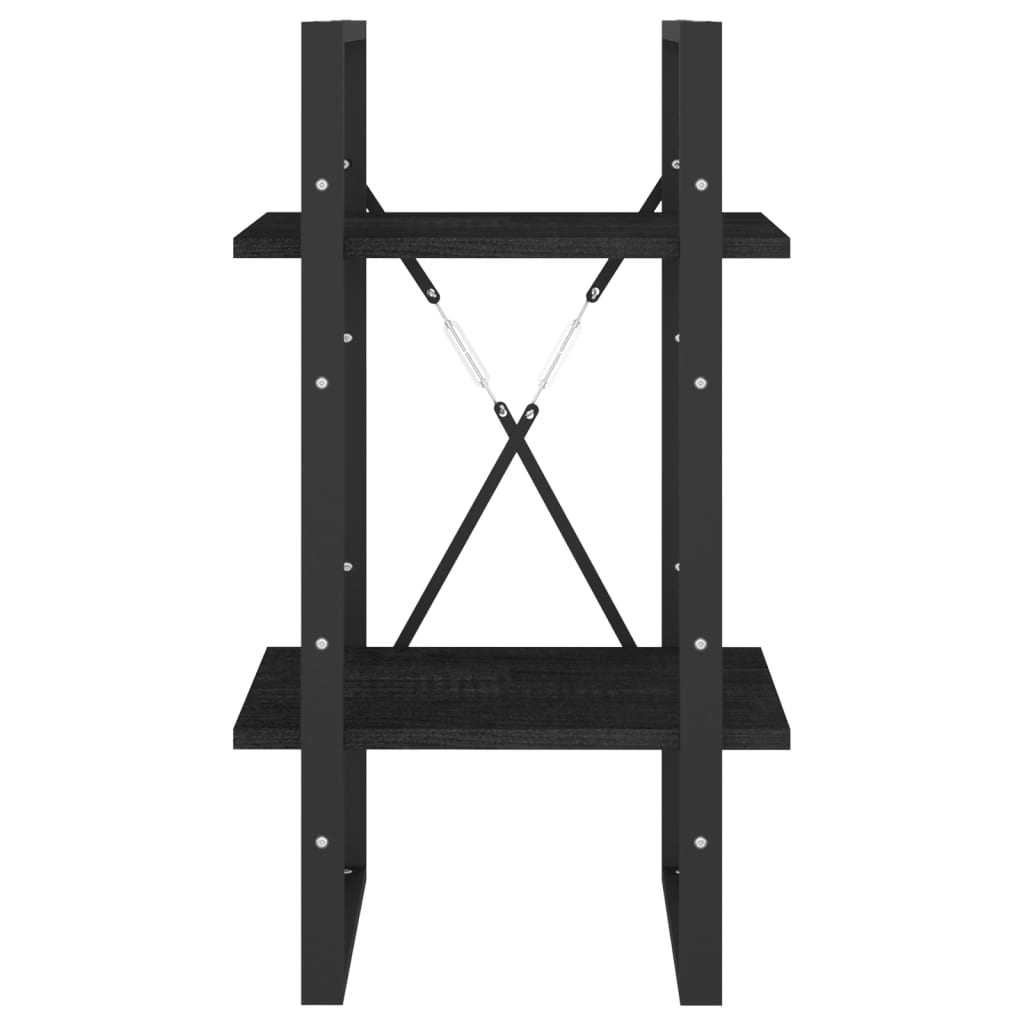 vidaXL Book Cabinet | Black | Solid pine wood, metal | Small | Book Cabinet