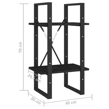vidaXL Book Cabinet | Black | Solid pine wood, metal | Small | Book Cabinet