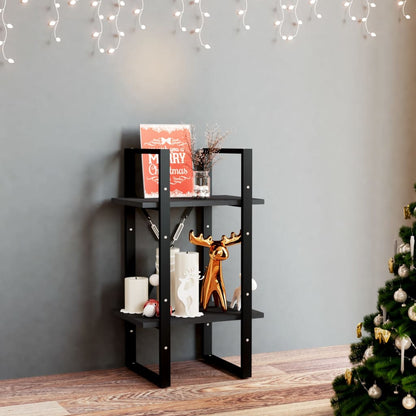 vidaXL Book Cabinet | Black | Solid pine wood, metal | Small | Book Cabinet